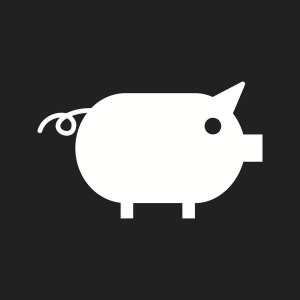 Krásná Piggy vektor glyf ikona — Stockový vektor