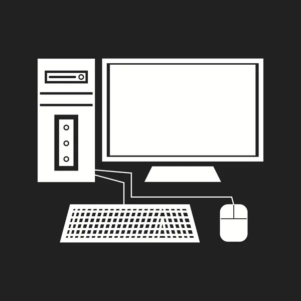 Hermosa computadora Vector Glyph icono — Archivo Imágenes Vectoriales