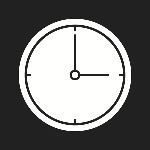 Belle horloge vectorielle Glyphe icône — Image vectorielle