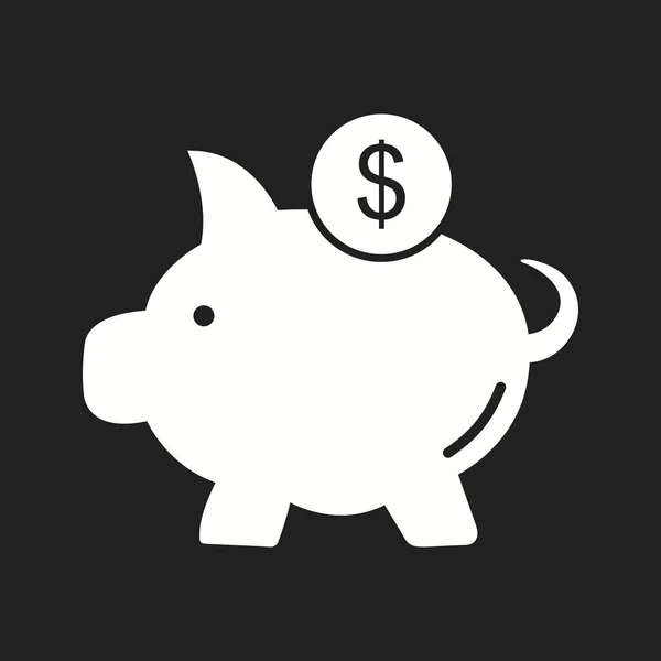 Hermosa Piggy Vector Glifo icono — Vector de stock