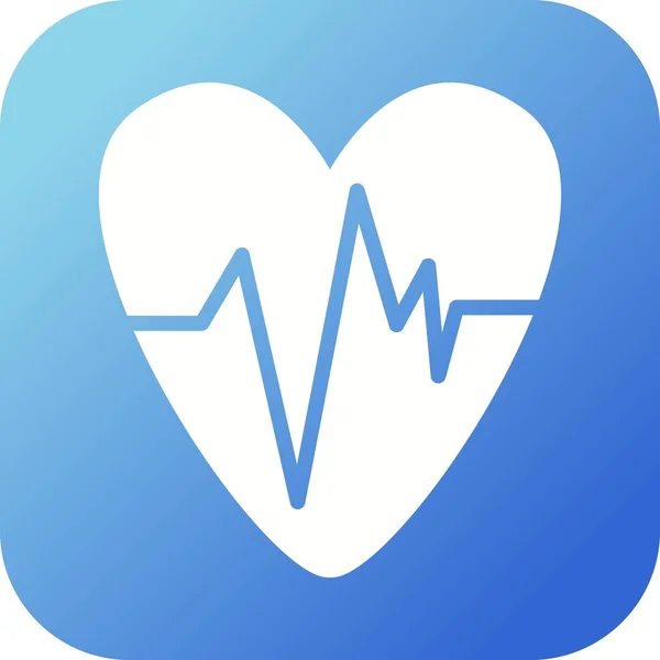 Beautiful Heart ECG Vector Glyph icon — Stock Vector