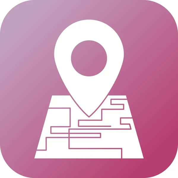 Hermosa marca en los mapas Vector Glyph icono — Vector de stock