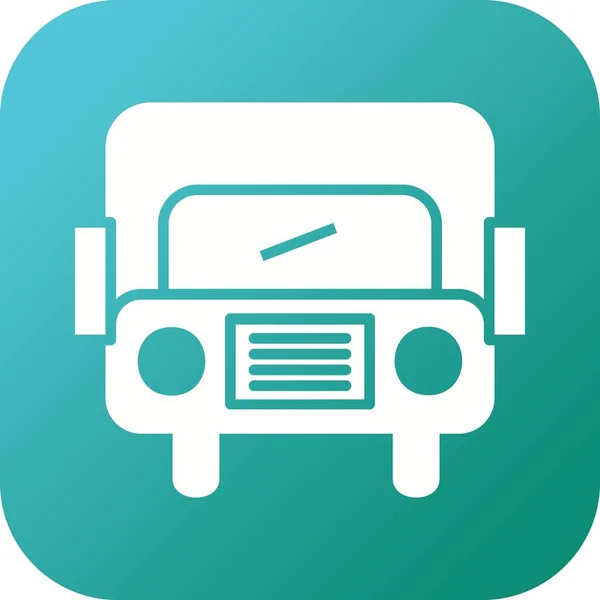 Bella scuola bus vettoriale icona glifo — Vettoriale Stock