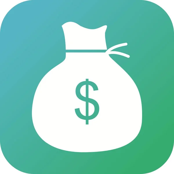 Belle sac d'argent vectoriel Glyphe Icône — Image vectorielle