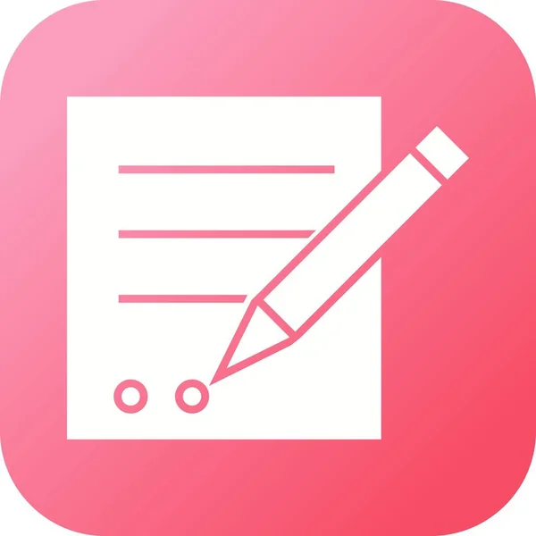 Hermoso informe de escritura Vector Glyph icono — Vector de stock