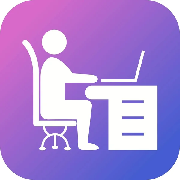 Hermoso lugar de trabajo Vector Glyph icono — Vector de stock