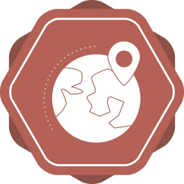 Dünya üzerinde güzel işaret yeri Vektör Glyph simgesi