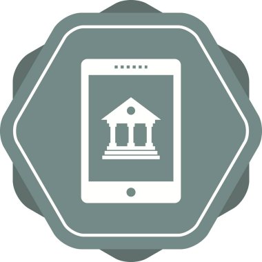 Güzel Mobil Bankacılık Vektörü Glyph Simgesi