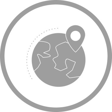 Dünya üzerinde güzel işaret yeri Vektör Glyph simgesi