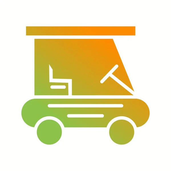 Indah Golf buggy Vector Glyph Icon - Stok Vektor