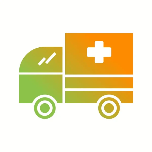 Bella icona del glifo vettoriale di ambulanza — Vettoriale Stock