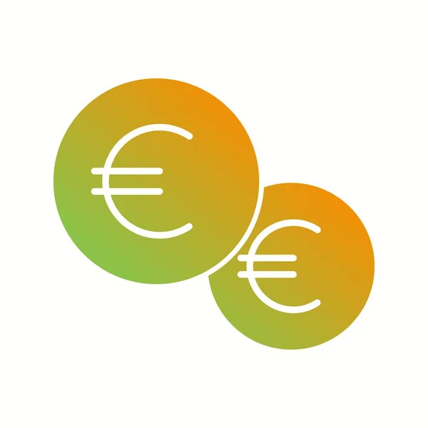 Lindas moedas de euro Vector Glyph Icon —  Vetores de Stock