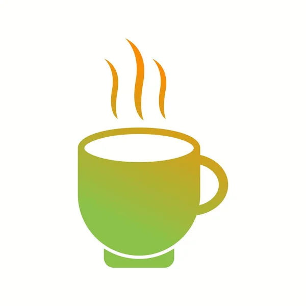 Indah teh panas Vektor Glyph ikon - Stok Vektor