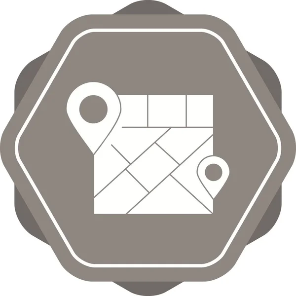 Belle marque lieu sur la carte icône Glyphe vectoriel — Image vectorielle