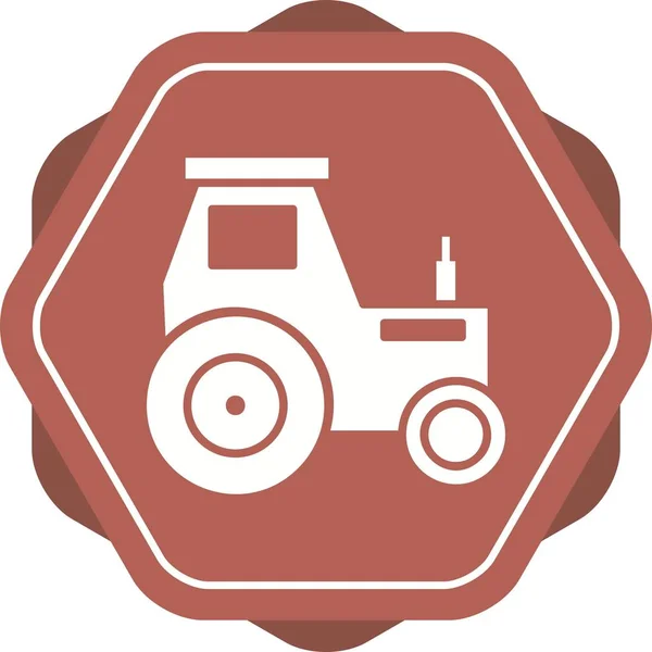 Krásný traktor Vektor Glyph Ikona — Stockový vektor