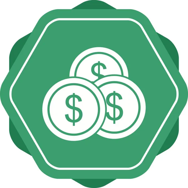 Hermosas monedas de dólar Vector Gyph Icon — Archivo Imágenes Vectoriales