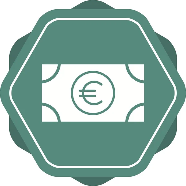 Krásná Euro Vector Glyph ikona — Stockový vektor