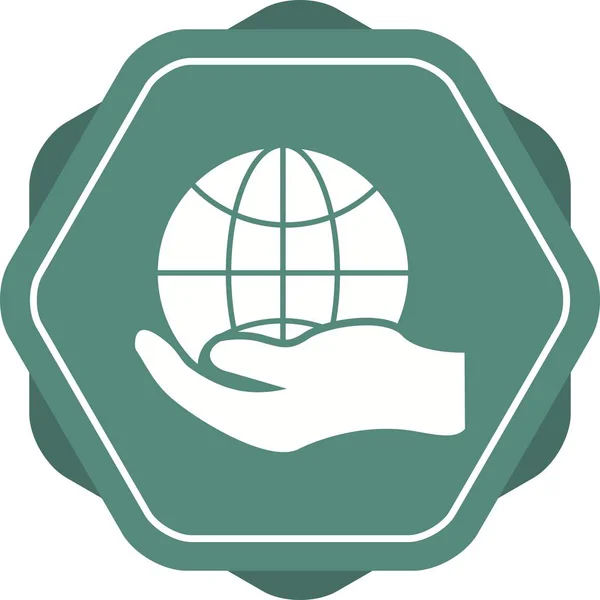 Hermosa mano global Vector Glyph icono — Vector de stock