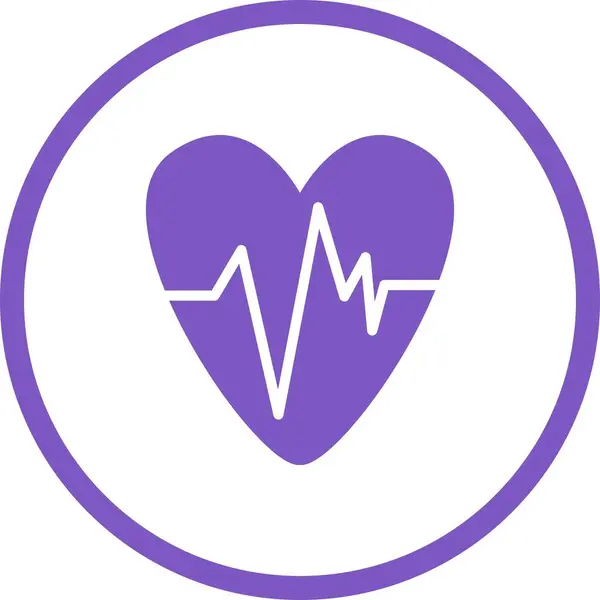 Bella icona del glifo vettoriale ECG del cuore — Vettoriale Stock