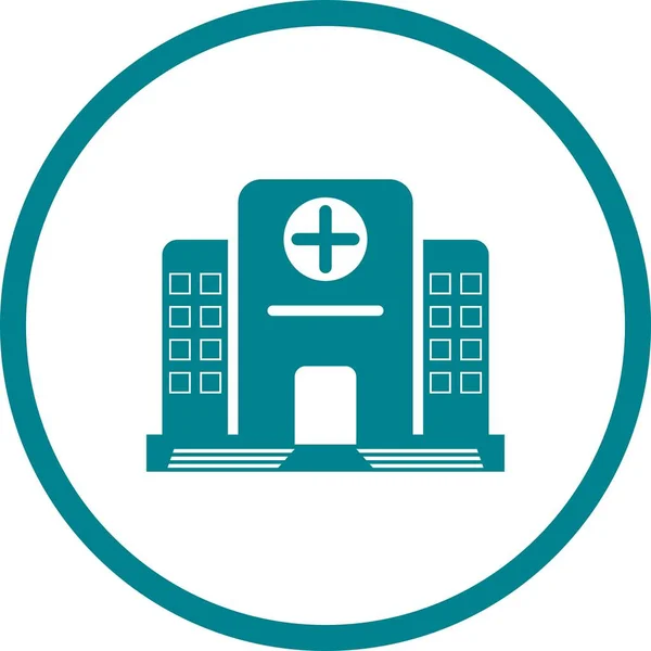 Ikon Glyph Rumah Sakit Indah - Stok Vektor