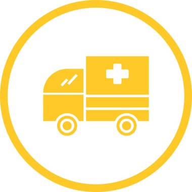 Güzel Ambulans Vektörü Glyph Simgesi