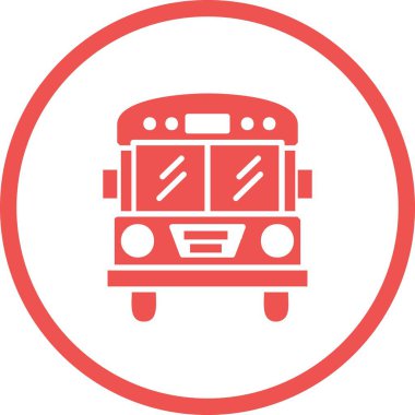 Güzel Otobüs Vektörü Kabartma Simgesi