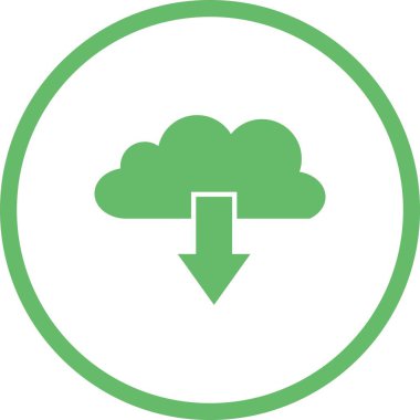 Güzel Bulut İndirme Vektör Kabartma simgesi