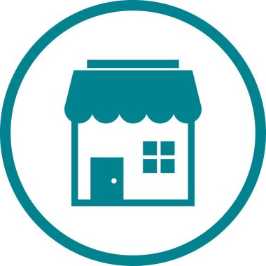 Güzel Dükkan Vektörü Glyph simgesi