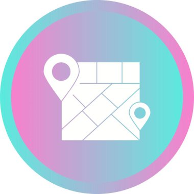 Harita vektör simgesinde güzel İşaretleme yeri