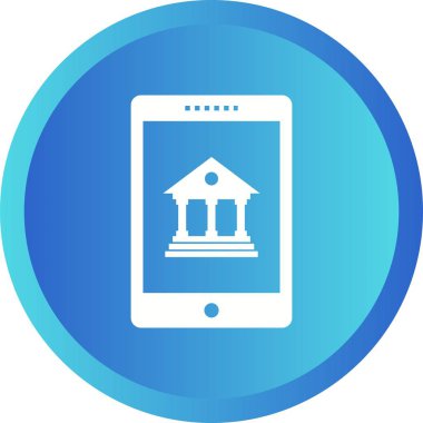 Güzel Mobil Bankacılık Vektörü Glyph Simgesi