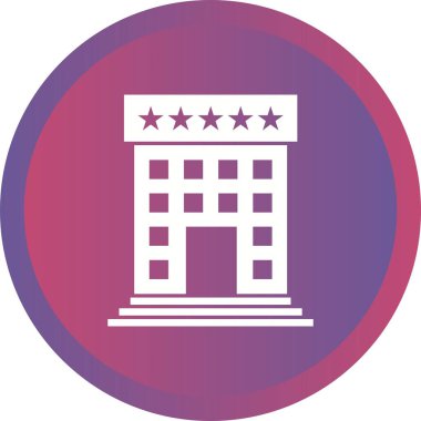 Güzel 5 yıldızlı otel Vektör Glyph Simgesi