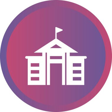 Güzel Kolej Vektörü Glyph Simgesi