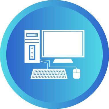 Güzel Bilgisayar Vektörü Glyph simgesi