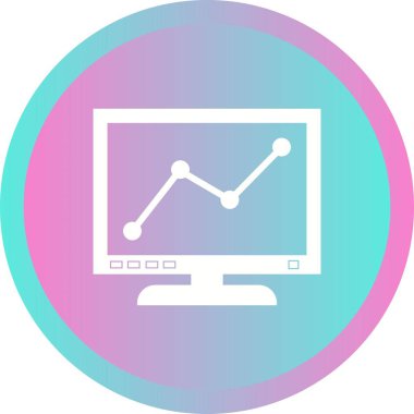 Bilgisayar Vektörü Glyph simgesinde güzel bir grafik