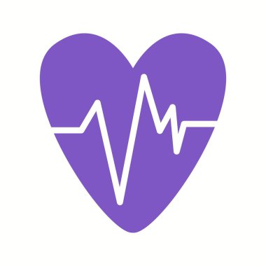 Güzel Kalp Ecg Vektör Kabartma simgesi