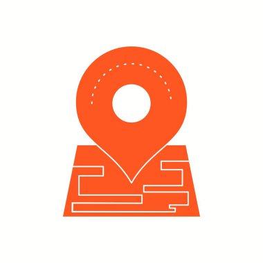 Harita vektör simgesinde güzel İşaretleme yeri