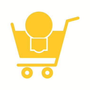 Güzel Cart Vektör Glyph simgesi