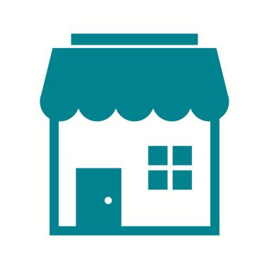 Güzel Dükkan Vektörü Glyph simgesi