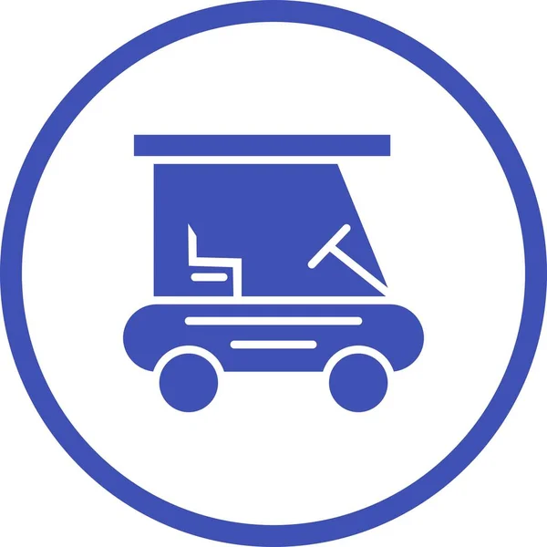 Hermoso golf buggy Vector Glyph icono — Vector de stock