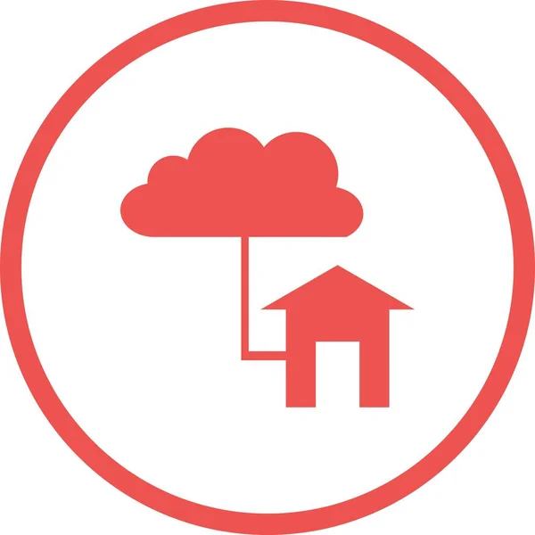 Beautiful Cloud home Vector Glyph icon — Stock Vector