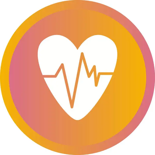 Bella icona del glifo vettoriale ECG del cuore — Vettoriale Stock