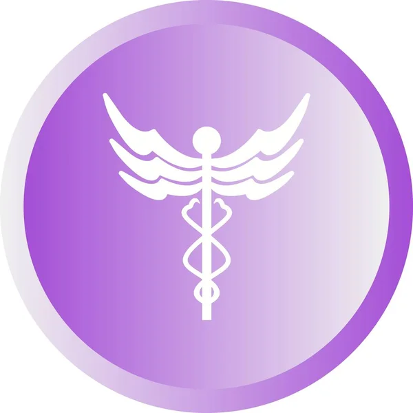 Hermoso icono Caduceus Vector Glyph — Archivo Imágenes Vectoriales