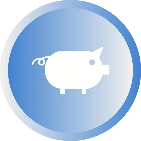Hermosa Piggy Vector Glifo icono — Vector de stock