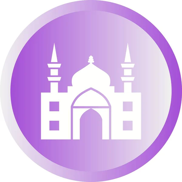 Beautiful Mosque Vector Glyph Icon — Stok Vektör