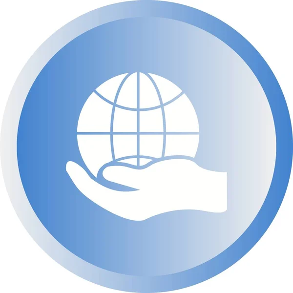 Hermosa mano global Vector Glyph icono — Vector de stock