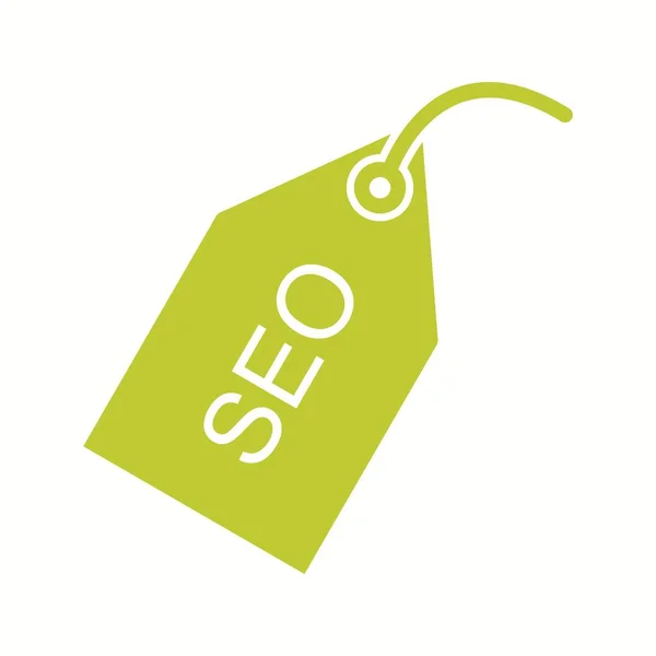 Mooie Seo tag Vector Glyph icoon — Stockvector