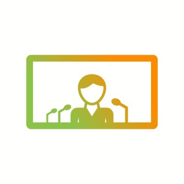 Eşsiz Çevrimiçi Basın Konferansı Vektör Sembolü Simgesi