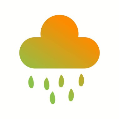 Eşsiz Yağmurlu Vektör Kabartma Simgesi