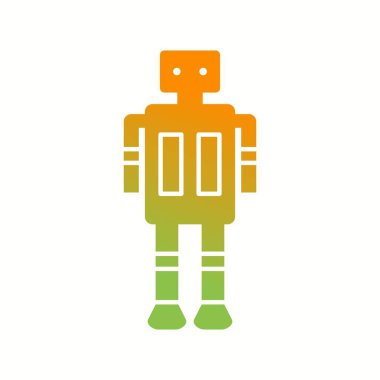 Benzersiz Robot Vektör Kabartma Simgesi