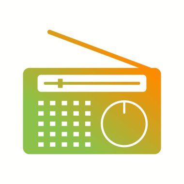 Benzersiz Radyo Vektörü Kabartma Simgesi